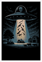 Alien Abduction fleece lined hoodie – Alien Abduction illustration