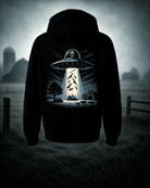 Alien Abduction fleece lined hoodie – farm scene hoodie mockup
